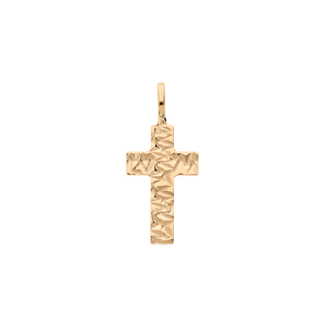 Pendentif en plaqué or croix froissée - Vue 1