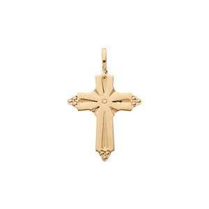Pendentif en plaqué or croix occitane perlé - Vue 1