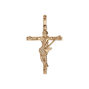 Pendentif en plaqué or croix rock 28mm - Vue 1