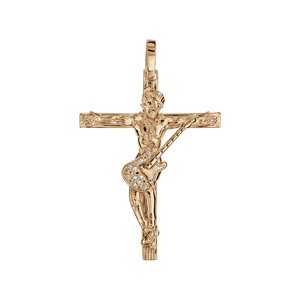 Pendentif en plaqué or croix rock 35mm - Vue 1
