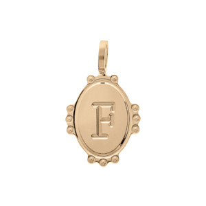 Pendentif en plaqué or médaille ovale 14mm perlée \