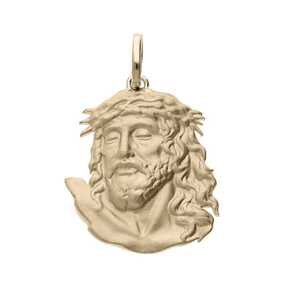Pendentif en plaqu� or t�te du Christ - Vue 1