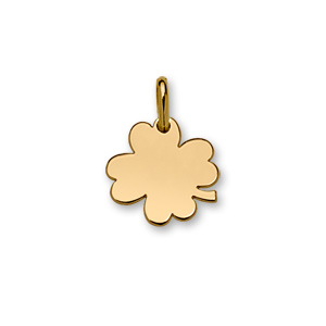 Pendentif en plaqu or trfle  4 feuilles  graver petit modle 15mm X 17mm - plaque fine - Vue 1