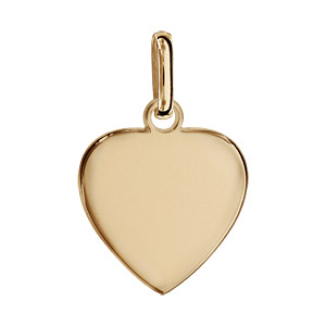 Pendentif en vermeil coeur simple  graver petit modle - plaque prestige - Vue 1