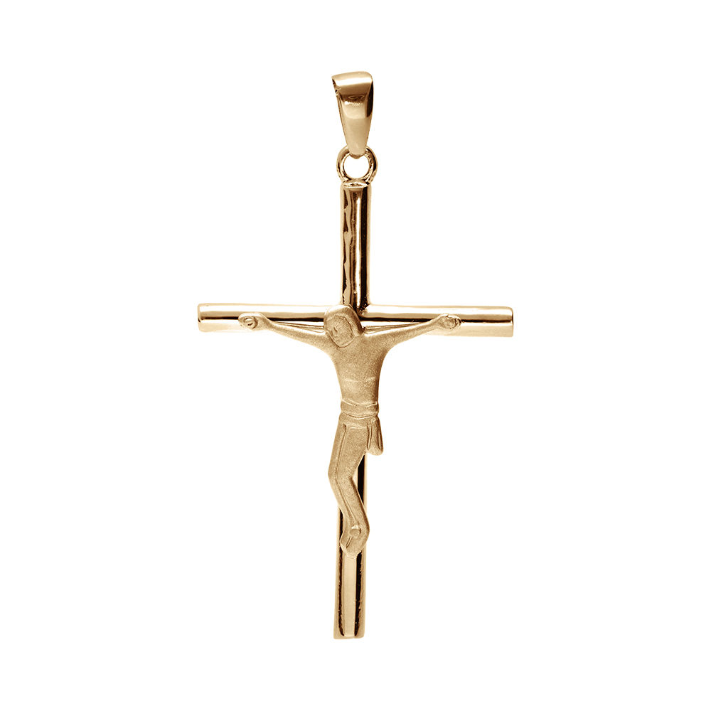 Pendentif en vermeil croix avec christ 34 x 22mm - Vue 1