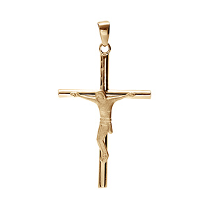 Pendentif en vermeil croix avec J�sus Christ 34 x 22mm