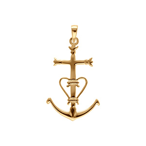 Pendentif en vermeil croix camarguaise gros modle - Symbole de la Camargue