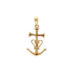 Pendentif en vermeil croix camarguaise moyen modèle - Vue 1