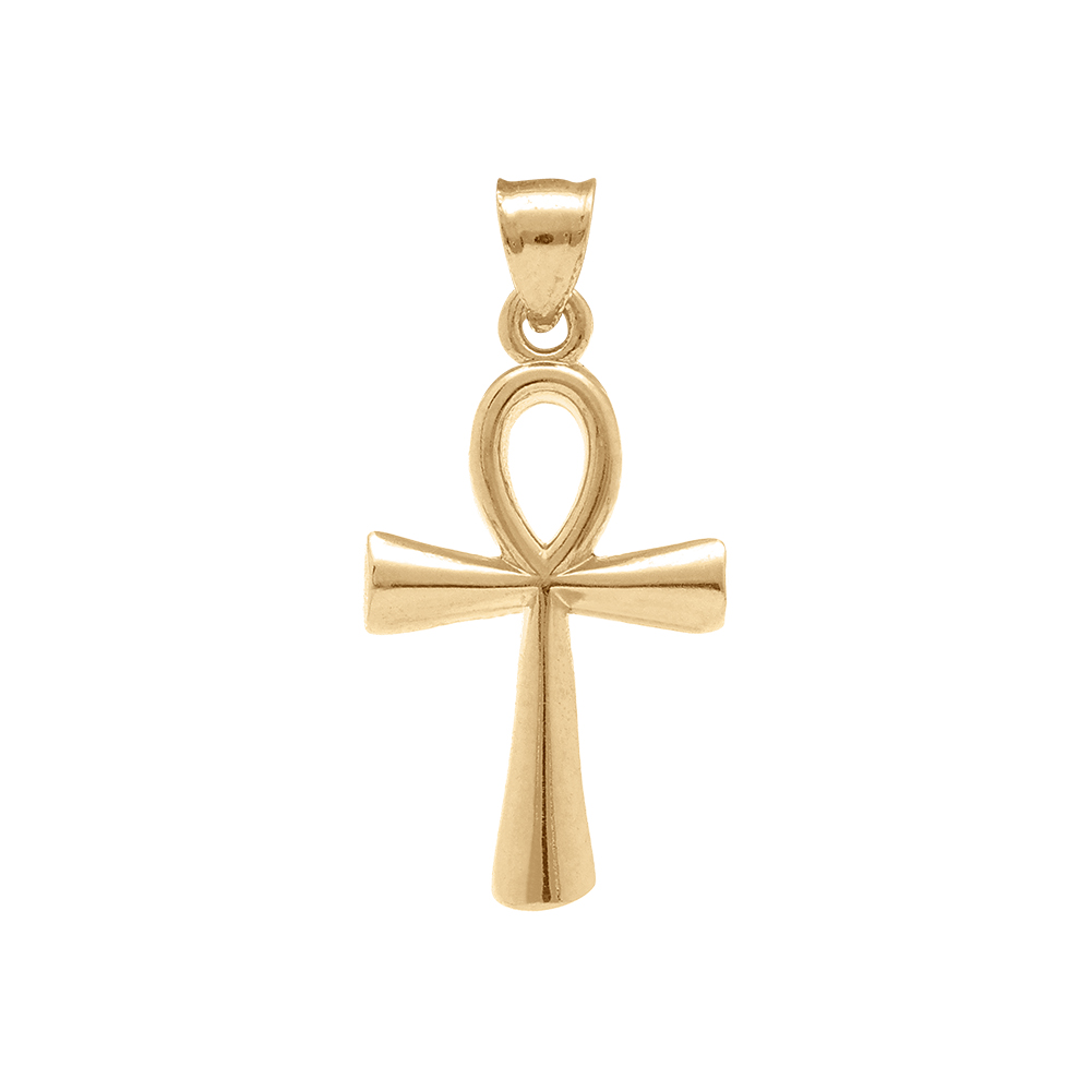 Pendentif en vermeil croix de vie �gyptienne lisse - 22mm x 16mm - Vue 1