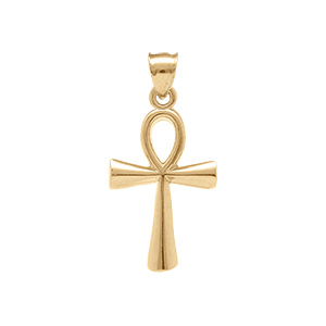 Pendentif en vermeil croix de vie gyptienne lisse - 22mm x 16mm