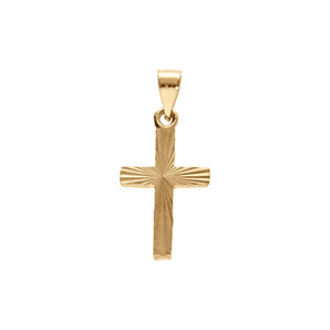 Pendentif en vermeil croix diamante - 15x10mm