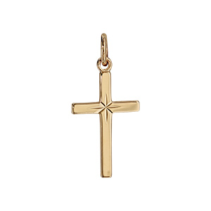 Pendentif en vermeil croix diamantée etoile 22mm dim 20x12 mm - Vue 1