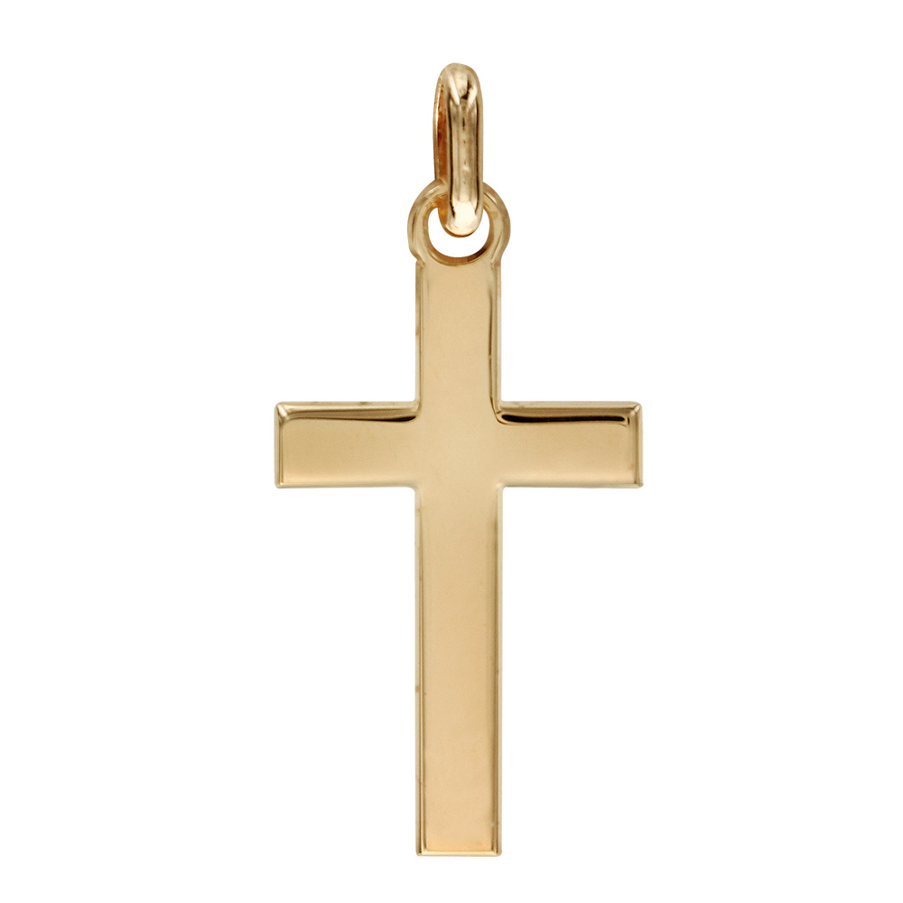 Pendentif en vermeil croix plate - Vue 1