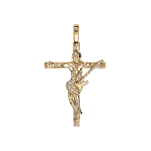 Pendentif en vermeil croix rock - longueur 26mm - Vue 1