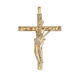 Pendentif en vermeil croix rock - longueur 60mm - Vue 1