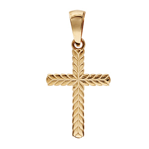 Pendentif en vermeil croix tressée - Vue 1