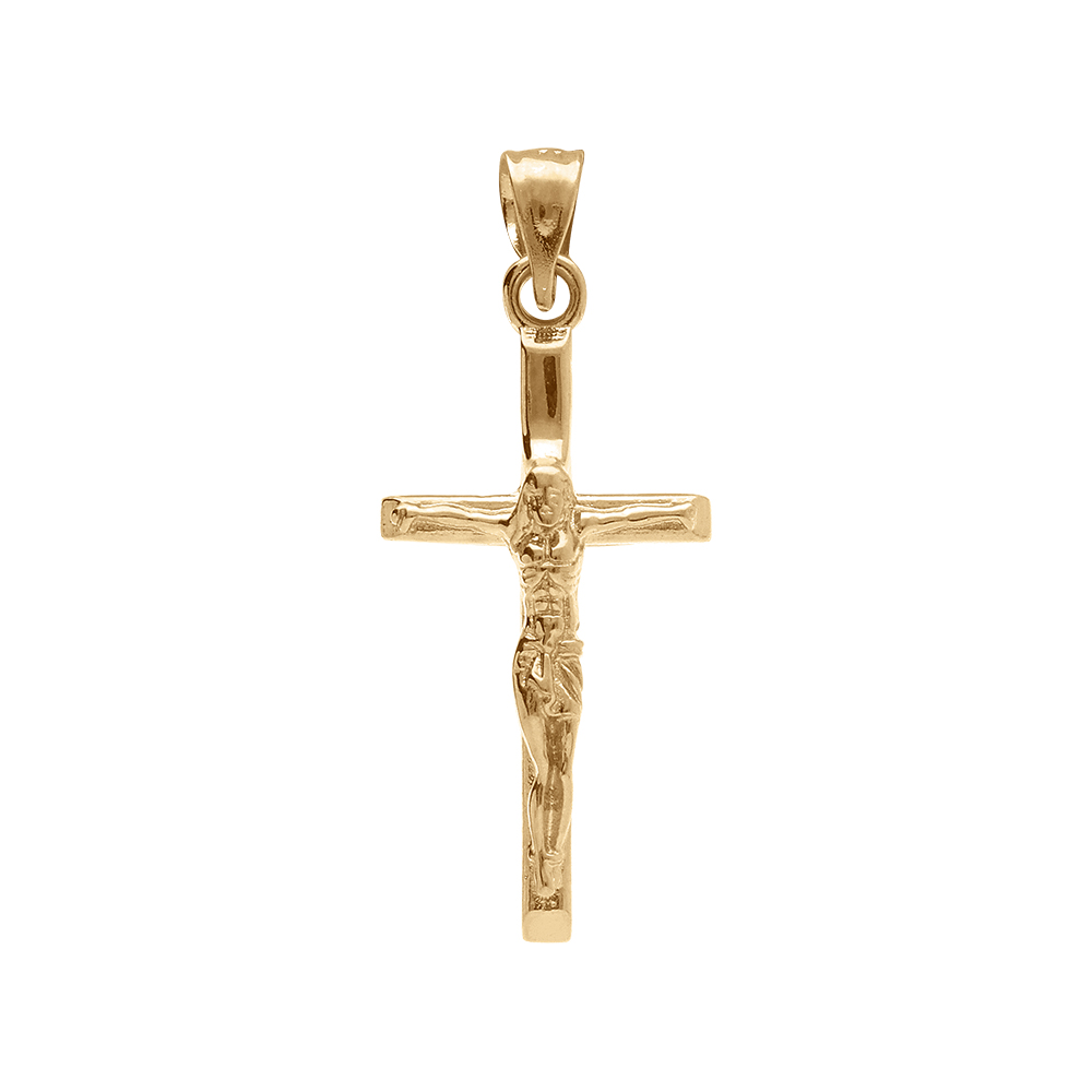 Pendentif en vermeil J�sus Christ sur croix - 20mm x 10mm - Vue 1
