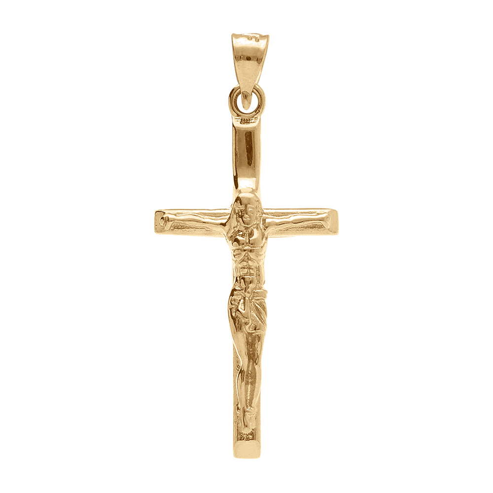 Pendentif en vermeil J�sus Christ sur croix - 22mm x 12mm - Vue 1