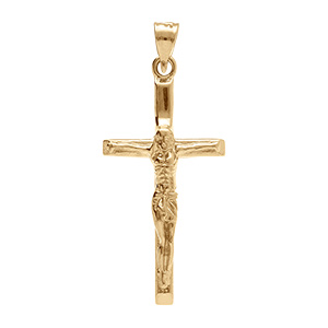 Pendentif en vermeil J�sus Christ sur croix - 22mm x 12mm