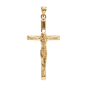 Pendentif en vermeil J�sus Christ sur croix - 30mm x 15mm