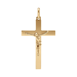 Pendentif en vermeil J�sus Christ sur croix - grand mod�le
