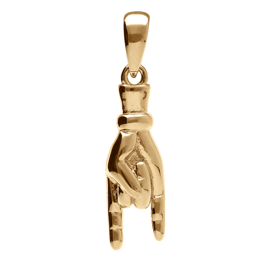 Pendentif en vermeil main porte bonheur Italien - Vue 1