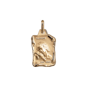 Pendentif en vermeil massif brillant et sablegrand parchemin verseau - Vue 1