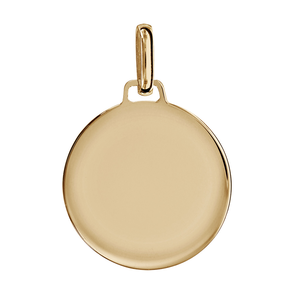 Pendentif en vermeil m�daille � graver grand mod�le - plaque prestige - Vue 1