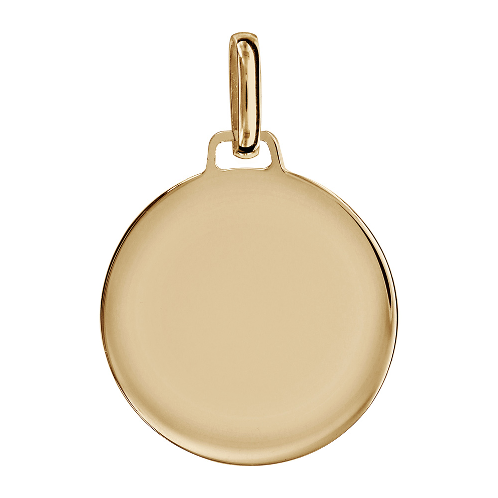 Pendentif en vermeil m�daille � graver moyen mod�le - plaque prestige - Vue 1