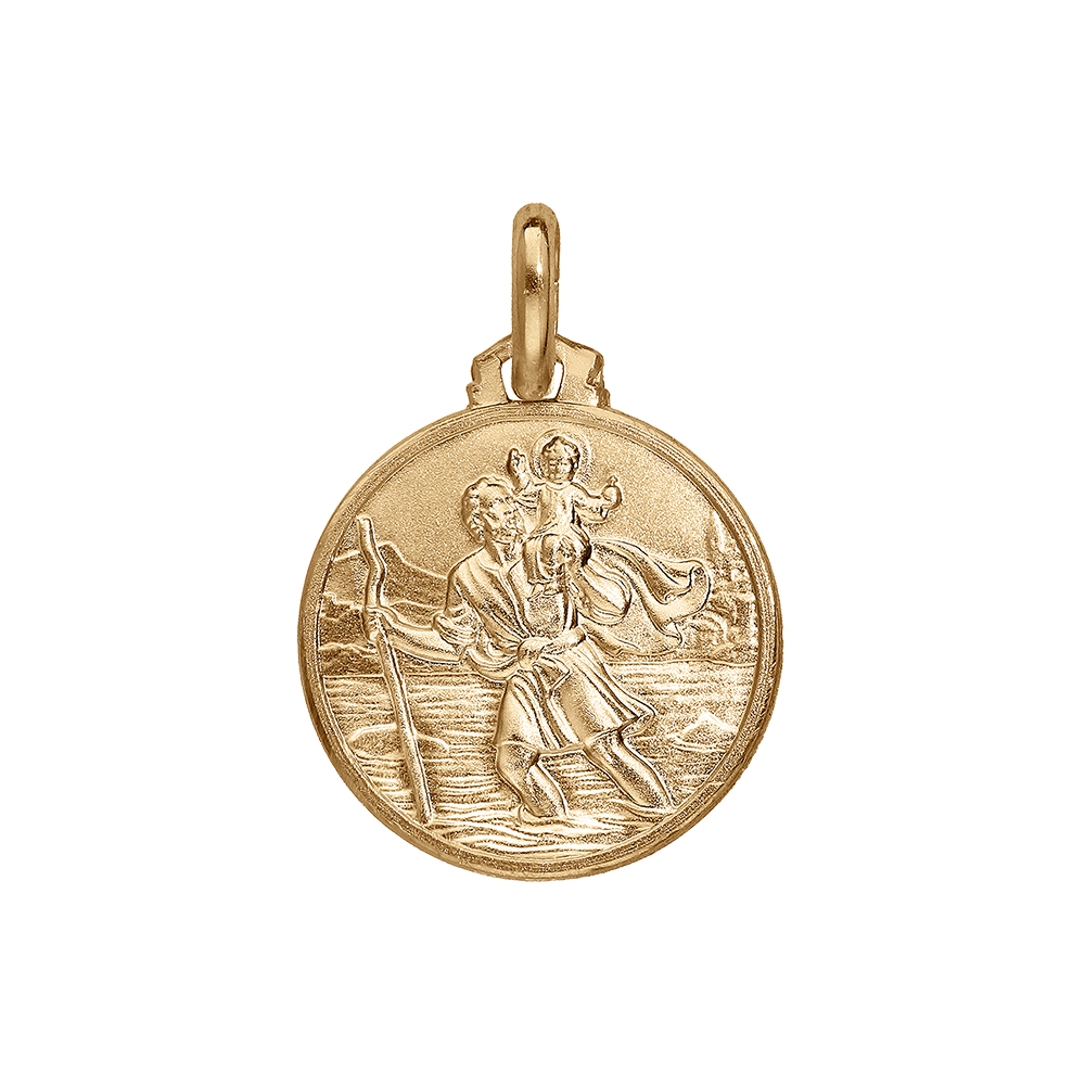 Pendentif en vermeil mdaille saint-Christophe 16mm - Vue 1