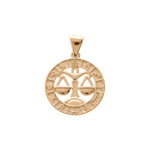 Pendentif en vermeil mdaille zodiaque Balance - Vue 1