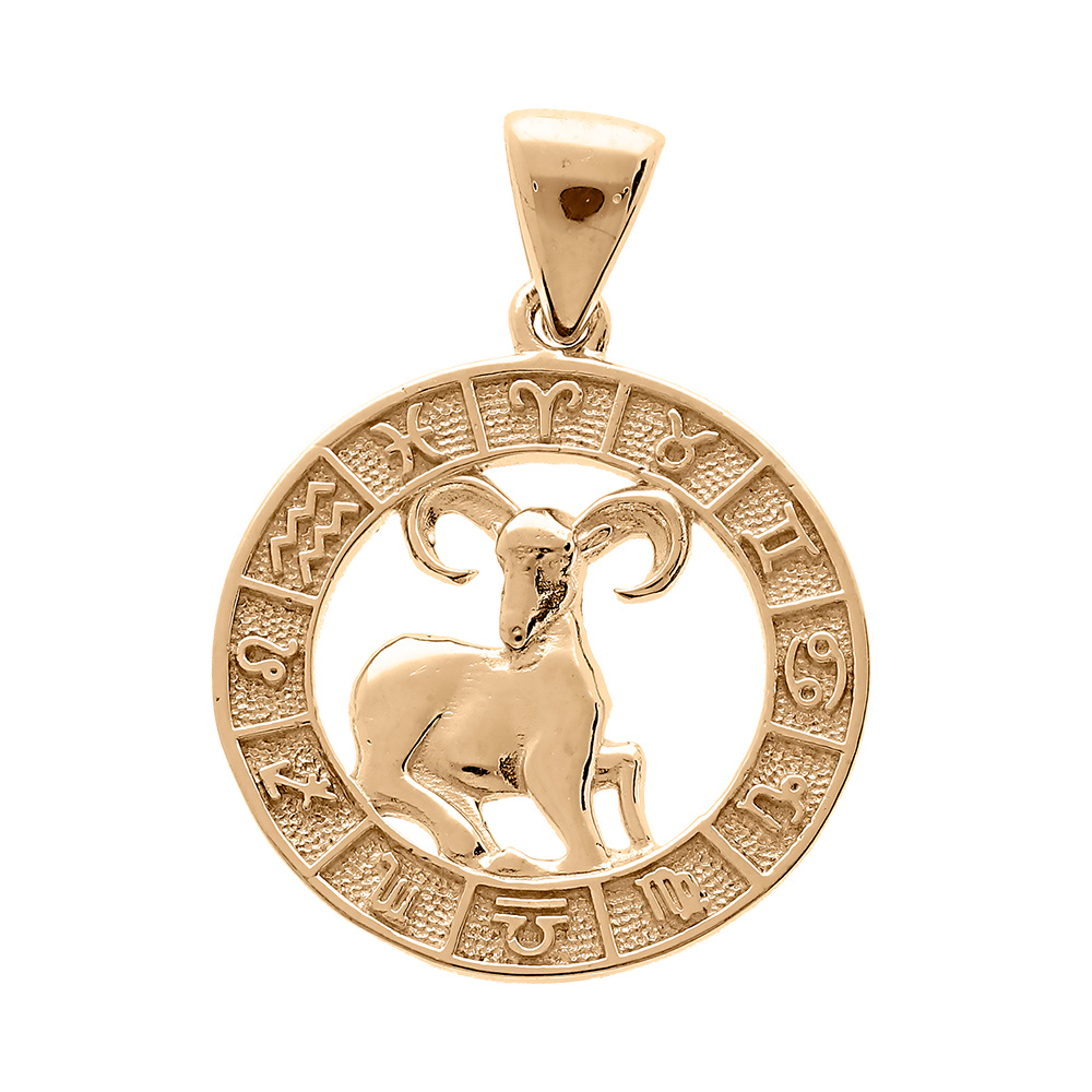Pendentif Médaille Argenté Zodiaque Bélier - Diamètre 20 Mm, Neuf Sans Emballage