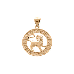 Pendentif en vermeil mdaille zodiaque Lion - Vue 1