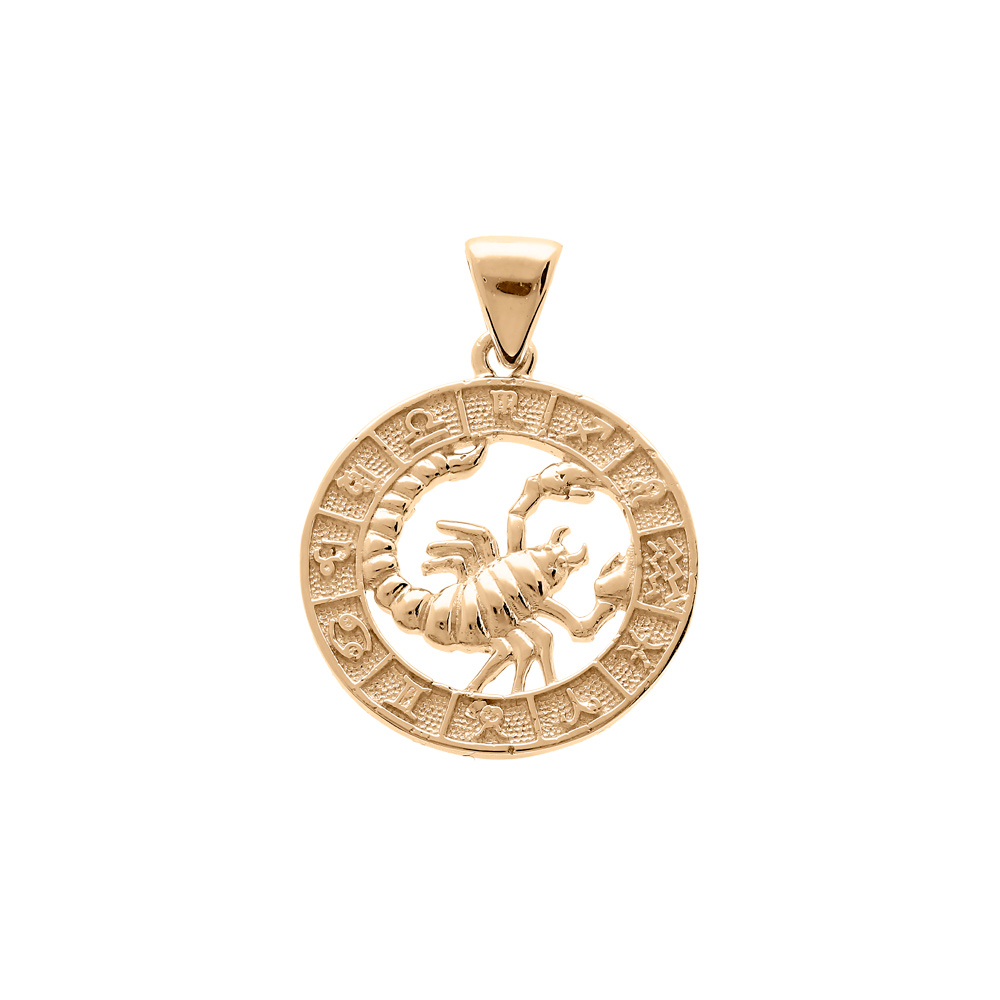 Pendentif en vermeil m�daille zodiaque Scorpion - Vue 1