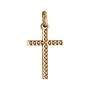 Pendentif en vermeil petite croix diamantée - Vue 1