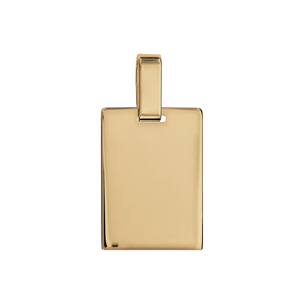 Pendentif en vermeil plaque G.I. rectangulaire � graver - dimensions 15mm X 20mm - plaque prestige - Vue 1
