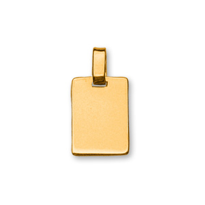 Pendentif en vermeil plaque G.I. rectangulaire  graver - dimensions 15mm X 20mm - plaque prestige - Vue 1