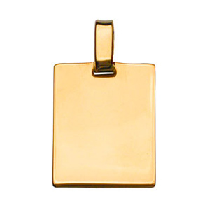 Pendentif en vermeil plaque G.I. rectangulaire  graver - dimensions 29mm X 23mm - plaque prestige - Vue 1