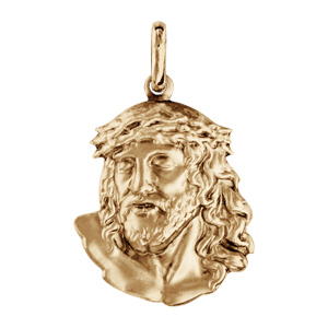 Pendentif en vermeil tête de Jésus Christ - Vue 1