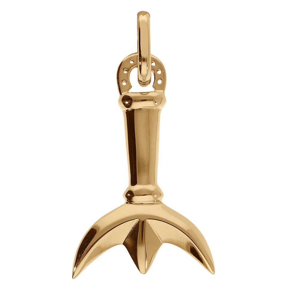 Pendentif en vermeil  trident camarguais et fer � cheval - dim 24 x 15 mm - Vue 1