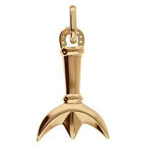 Pendentif en vermeil  trident camarguais et fer � cheval - dim 24 x 15 mm