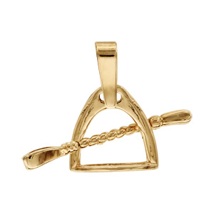 Pendentif Etrier cravache plaqué or - Vue 1