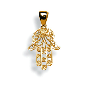 Pendentif Main de Fatma plaqué or - modèle moyen - Vue 1