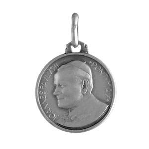 Pendentif Médaille en argent pape GIovanni paolo 15mm - Vue 1