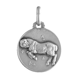 Pendentif médaille en argent zodiaque Bélier - Vue 1