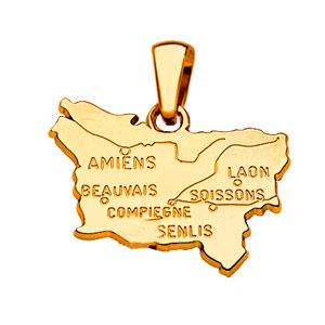 Pendentif Picardie plaqué or - Vue 1