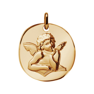 Pendentif plaqué or Ange 25mm - Vue 1