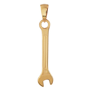 Pendentif plaqué or clef plate - Vue 1