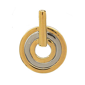 Pendentif Rond Moderne en argent et plaqué or - Vue 1