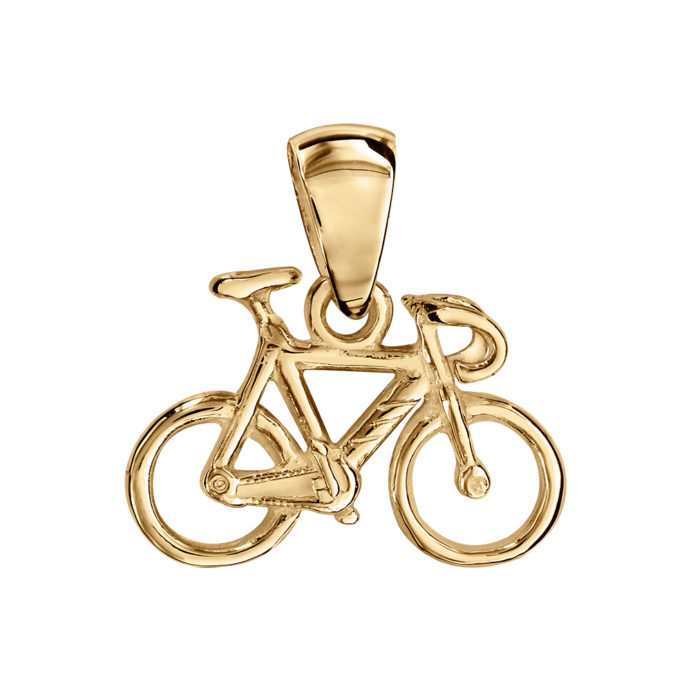Pendentif v�lo de course vermeil - Vue 1